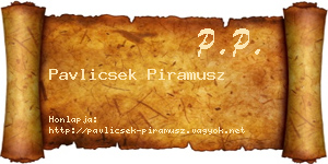 Pavlicsek Piramusz névjegykártya
